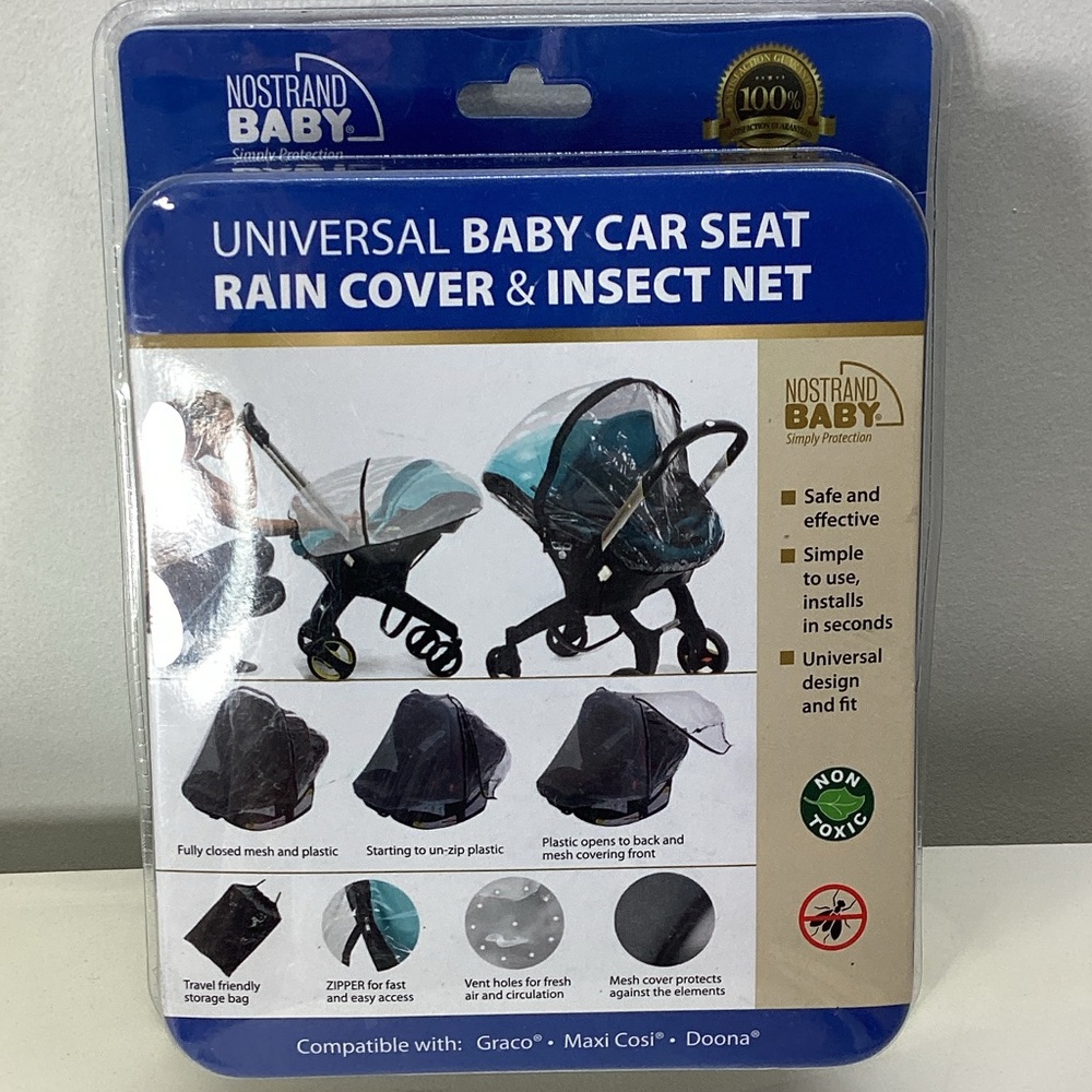 NIB Universal Baby Car Seat Rain Cover and Insect Net